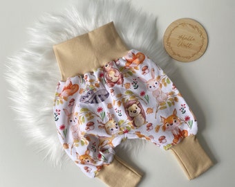 Bloomers baby pants baby pants child boy girl forest animals Gr. 44 to 104