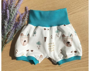 Pumphose Shorts Babyhose kurz Baby Kind Hose Sommer Kleidung Junge Mädchen Boho Bären ab Größe 44 bis 128