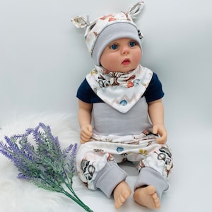 Baby Set Forest Animals Forest Friends Bloomers Hat Cloth Crackling Grasping Toy Pants Boy Girl Baby Pants Growing Pants Newborn Gift Birth image 3