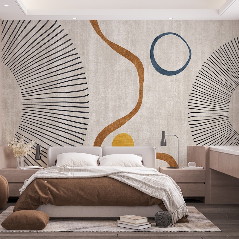 Picture of Geometric Wall Mural - Etsy