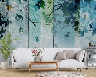 Floral Wallpaper Watercolor Wall Mural Flower Peel and Stick Wall Decor Cocomurals