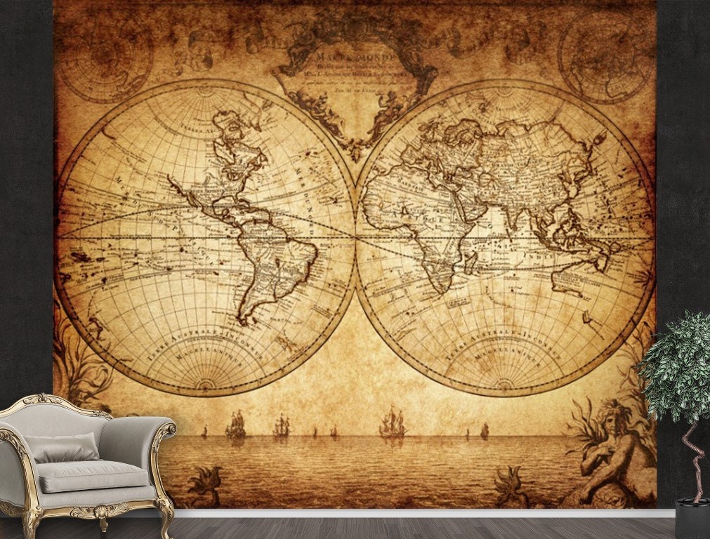 オールドスタイルの世界地図の壁紙 / ヴィンテージの世界地図の オールドスタイルの世界地図の壁紙 / ヴィンテージの世界地図の