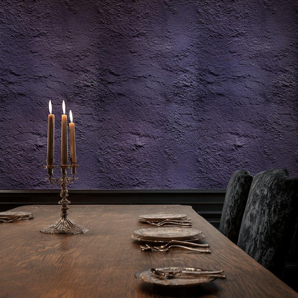 Textured Wallpaper Purple Removable Peel And Stick Stone Wall Double Roll