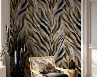Behang met zebrastrepen dier verwijderbaar Peel-and-Stick Safari Wall dubbele rol
