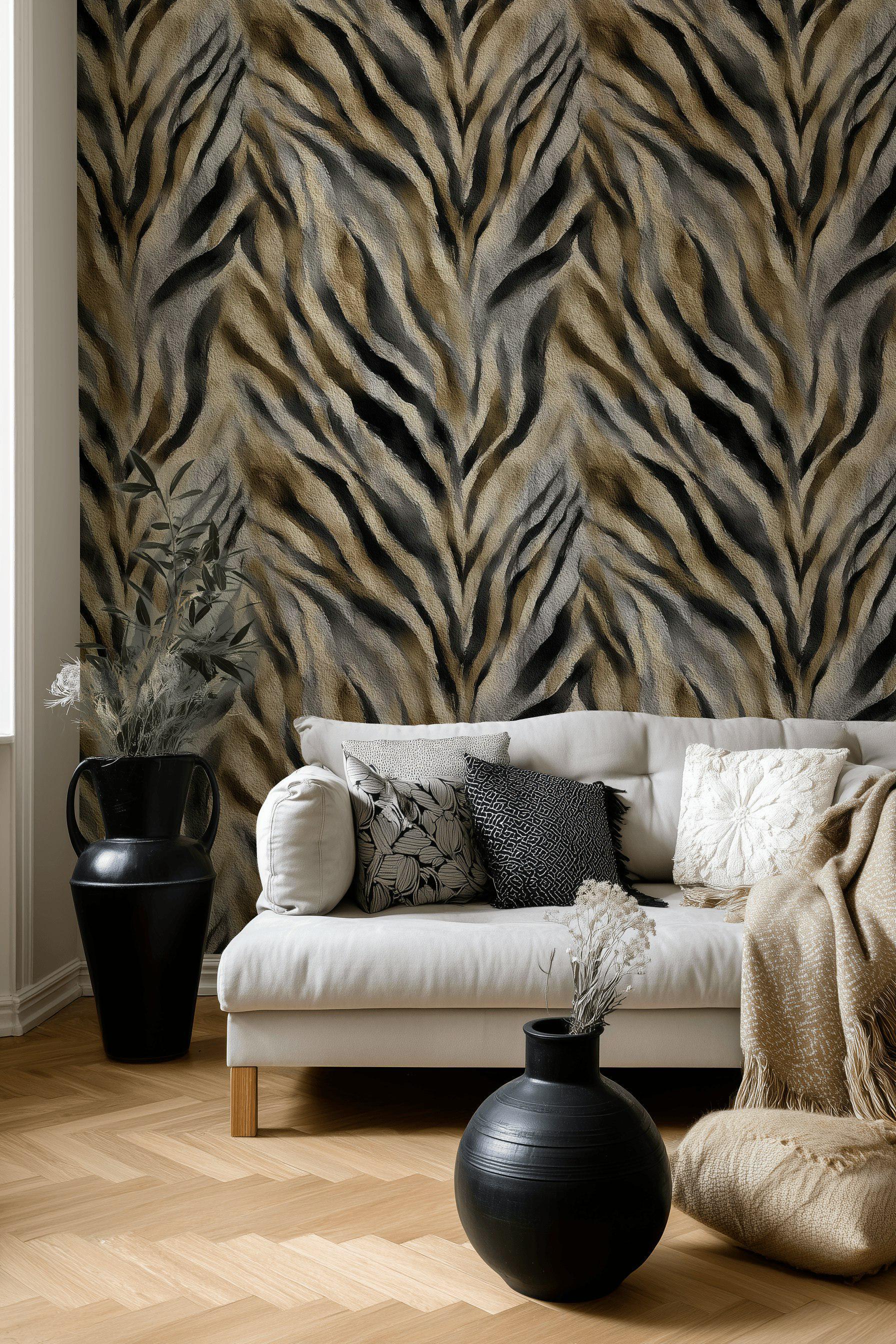 Zebra Stripe Wallpaper Animal Removable Peel and Stick Safari Wall ...