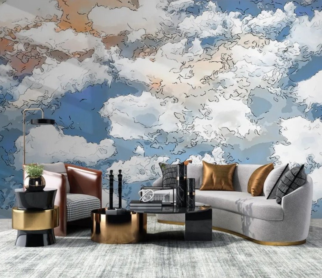 Sky Wallpaper Abstract Peel and Stick Wall Mural Scandinavian Design ...