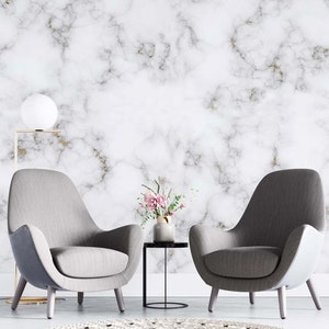 White Marble Texture Wallpaper Minimalist Peel and Stick Wall Mural Room Decor