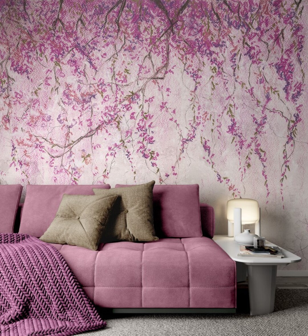 Sakura Flowers Wallpaper Cherry Tree Peel and Stick Wall Mural Vintage