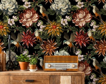 Floral Bird Wallpaper Removable Peel And Stick Wall Double Roll