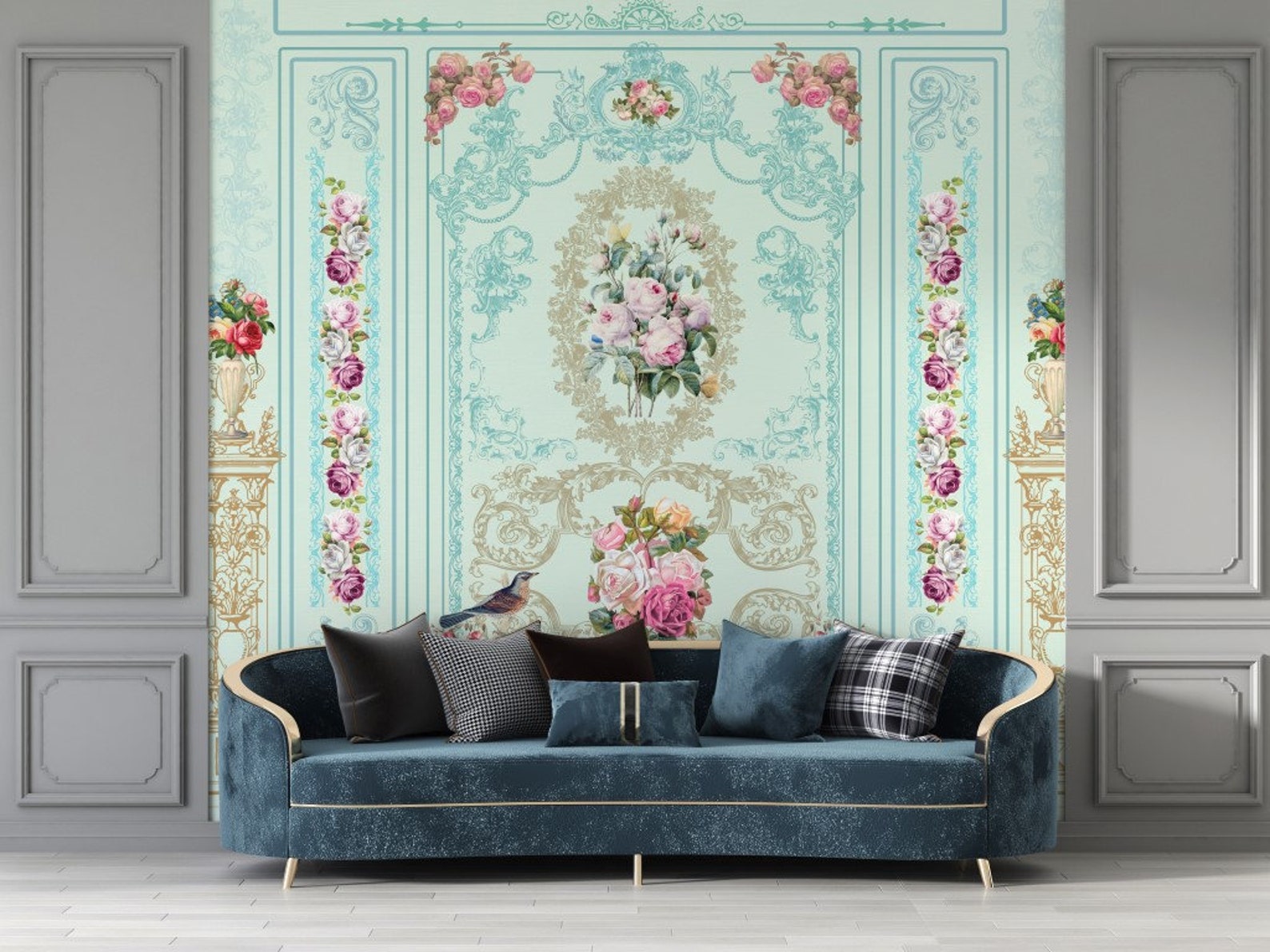 Vintage Victorian Pastel Peel & Stick Floral Wall Wallpaper / Etsy Canada