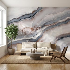 Abstracte muurdecoratie met steenmotief, verwijderbaar en zelfklevend, modern muurschildering.