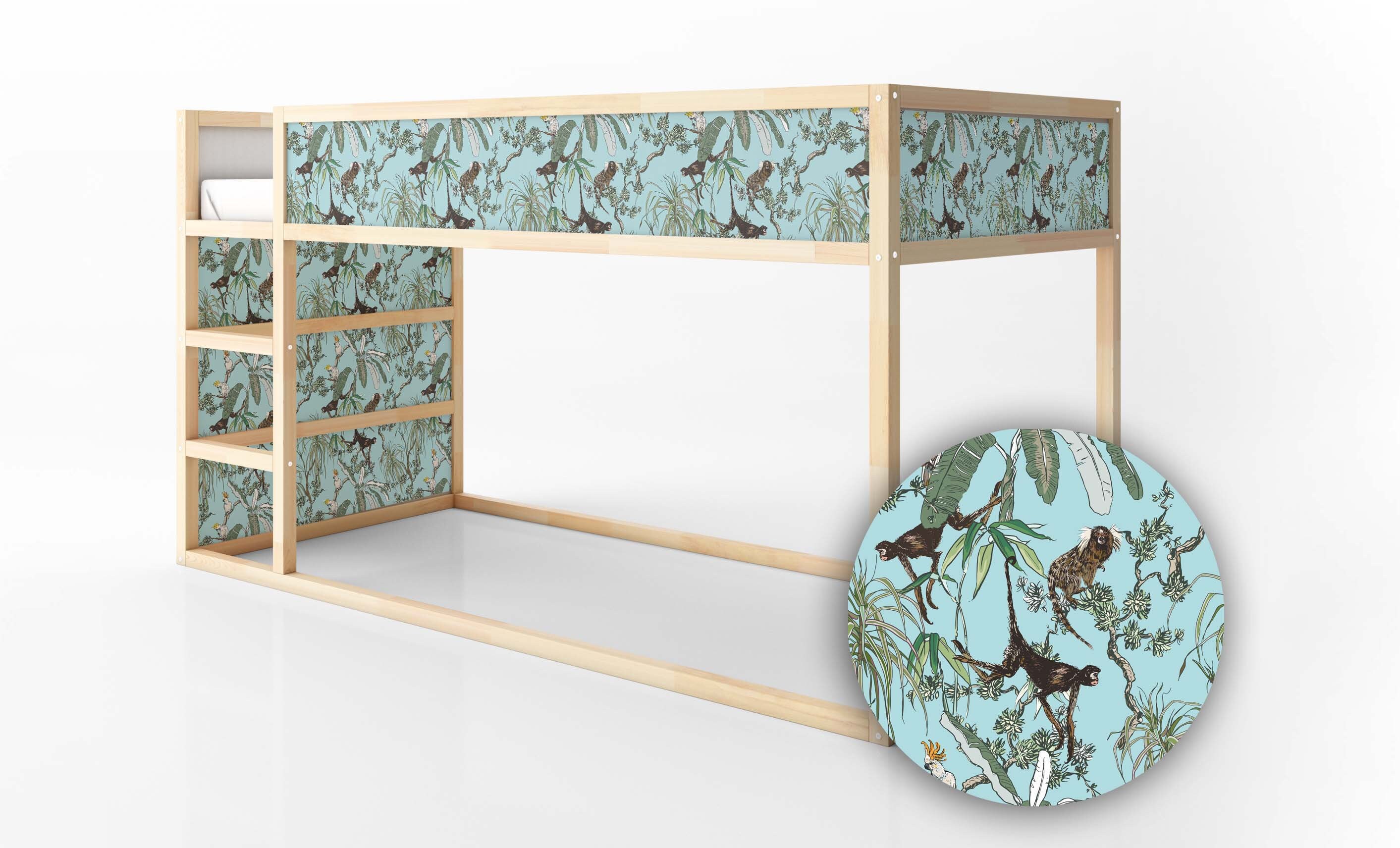 IKEA KURA BED Exotic Jungle Monkey Stickers / Chinoiserie - Etsy