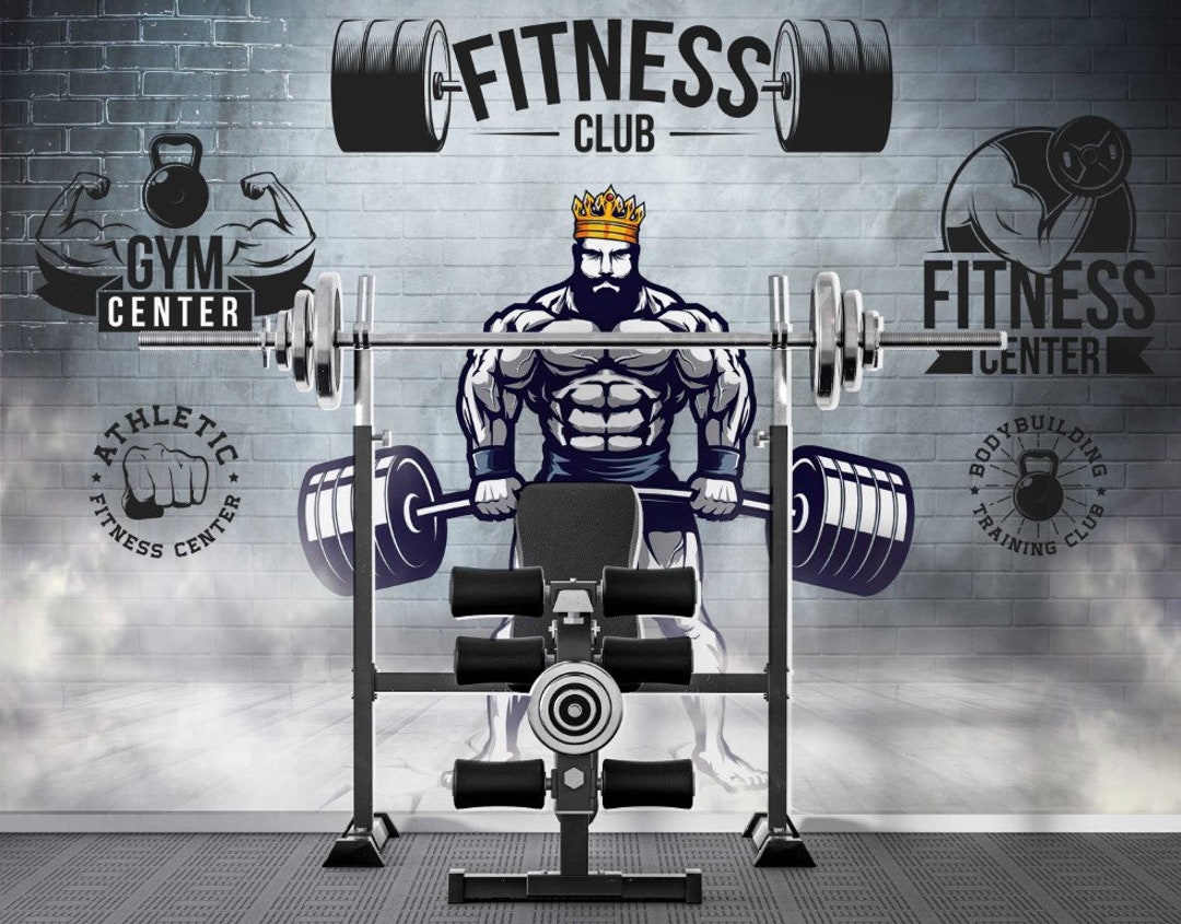 Gym Prepasted Wallpaper / Fitness Center Peel and Stick - Etsy Denmark Gym Prepasted Wallpaper / Fitness Center Peel and Stick - Etsy Denmark