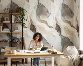 Abstract Wallpaper Textured Peel And Stick Modern Wall Double Roll