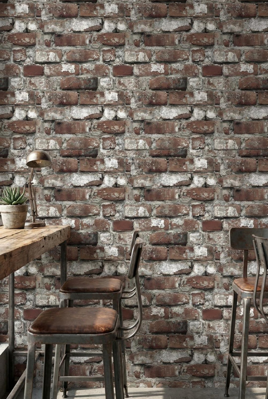 Brick Wall Wallpaper Rustic Removable Peel and Stick Industrial Wall ...