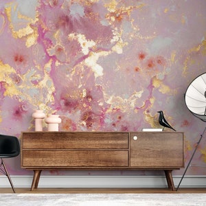 Pink Marble Texture Wallpaper / Luxury Wallpaper / Background Wallpaper / Abstract Wallpaper / Adhesive Wallpaper /  Wallpaper