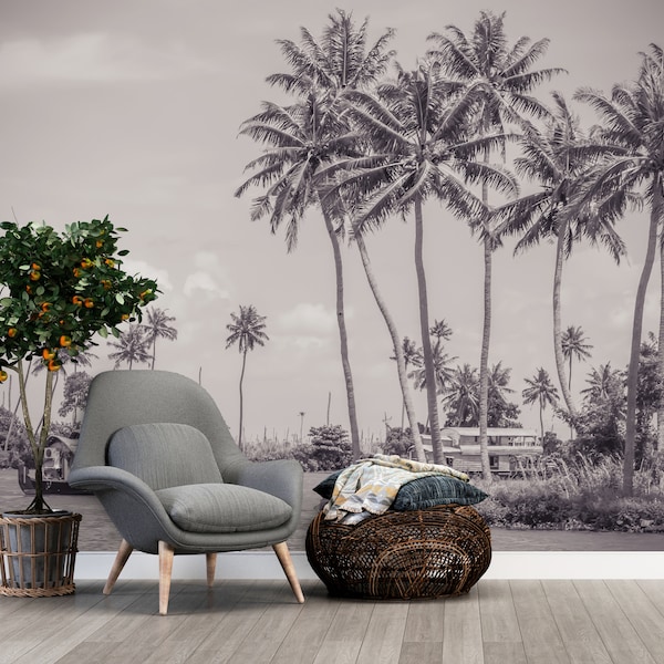 India Landscape Wallpaper / Kerala Wallpaper / Nature Wallpaper /  Peel & Stick /  Wall Decor / House Design / Removable Wallpaper