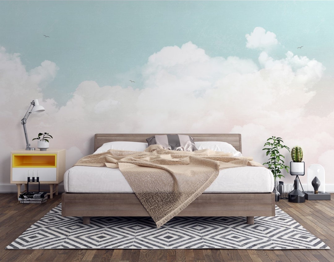 Cloud Wallpaper Sky Wall Mural Blue Peel and Stick Cocomurals - Etsy