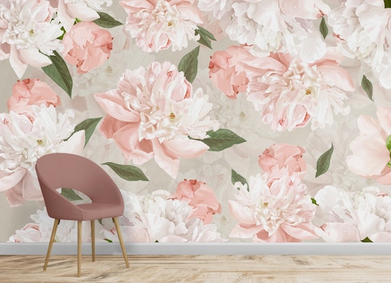 Pink Floral Wallpaper, Big Flower Wallpaper Peel And Stick, Hot Pink W – Yes Wallpapers