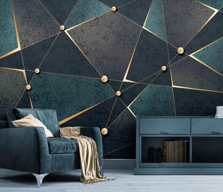 Geometric Triangle Shape Wallpaper Minimalist Wall Decor - Etsy