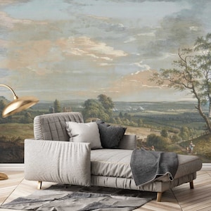 18th Century Farm Landscape Wallpaper / Realistic Wallpaper / Peel and Stick Wallpaper / Nature Wallpaper / Natural Wallpaper image 2