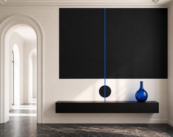 Minimalistisch behang voor ontwerpers die op zoek zijn naar een grafische slaapkamerstijl.