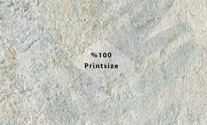 Puede incluir: Primer plano de una superficie texturizada de color gris claro con el texto "% 100 Printsize" en negro.