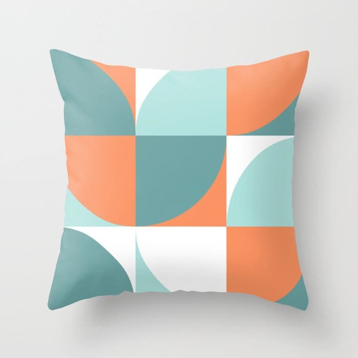 Orange Blue Cushion or Cover Only Mix and Match Indoor Throw Pillow Accent Couch Toss Geometric Modern Living Room Mustard Teal Aqua Indigo Etsy UK