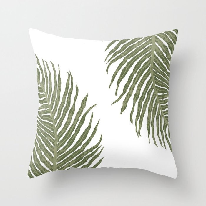 Sage Olive Green Beige White Throw Pillow Mix and Match Indoor