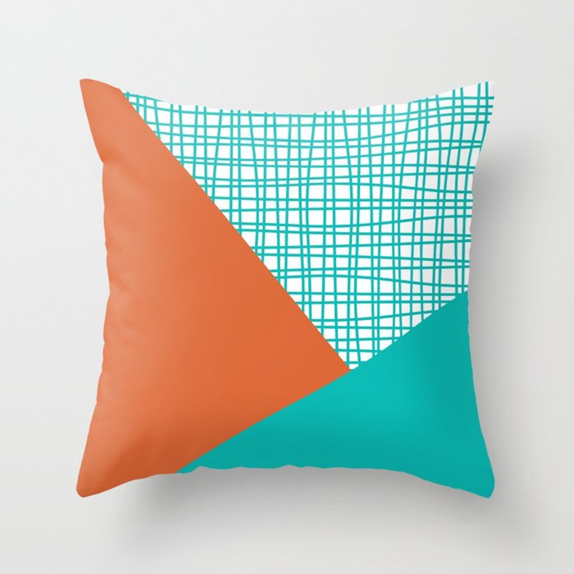 Orange Teal White Cushion or Cover Only Mix and Match Indoor Etsy