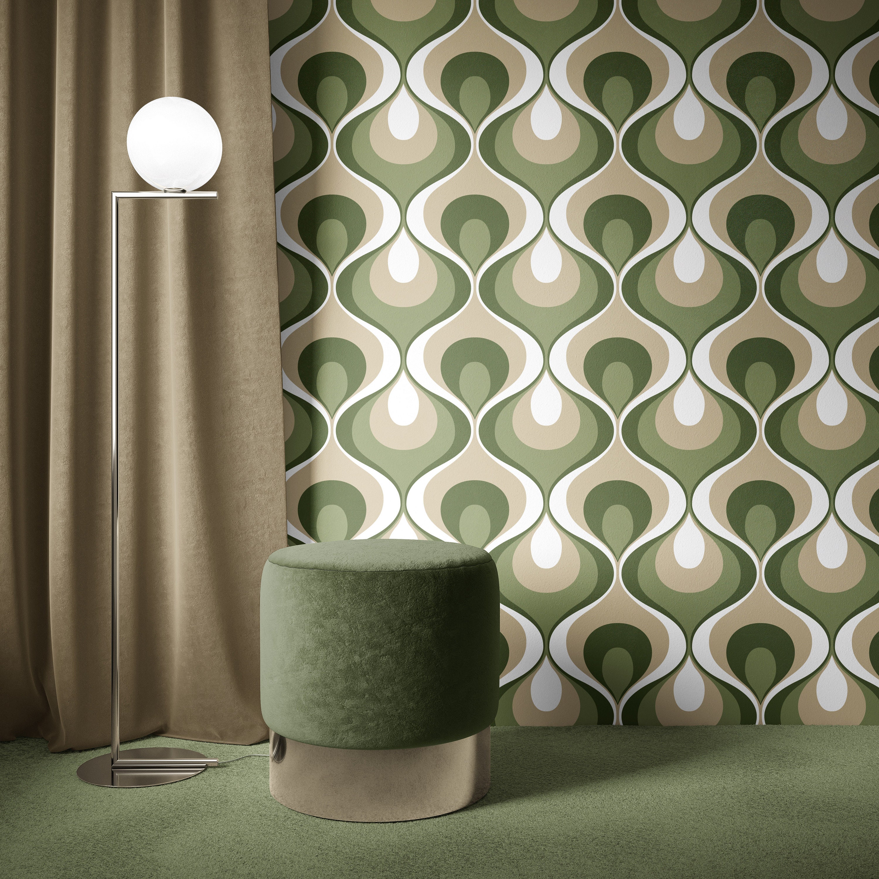 Engla Sage Green - Wallpaper | Sandberg Wallpaper