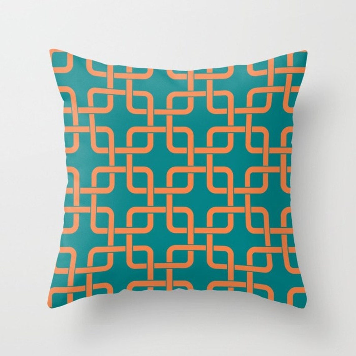 Orange Teal White Cushion or Cover Only Mix and Match Indoor Etsy