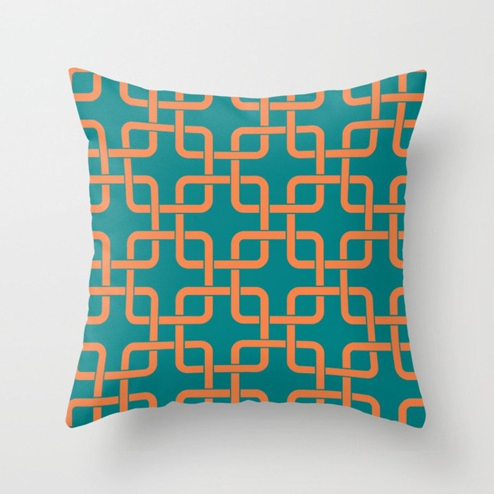 Orange Teal White Cushion or Cover Only Mix and Match Indoor Etsy