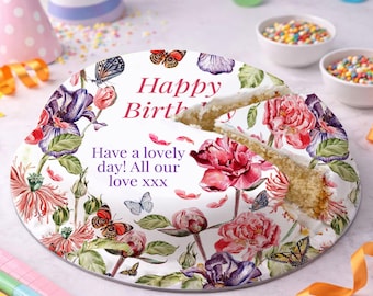 Personalised Flower Birthday Letterbox Cake Available in Vanilla, Chocolate, Lemon, Fruit, GF, DF and Vegan!