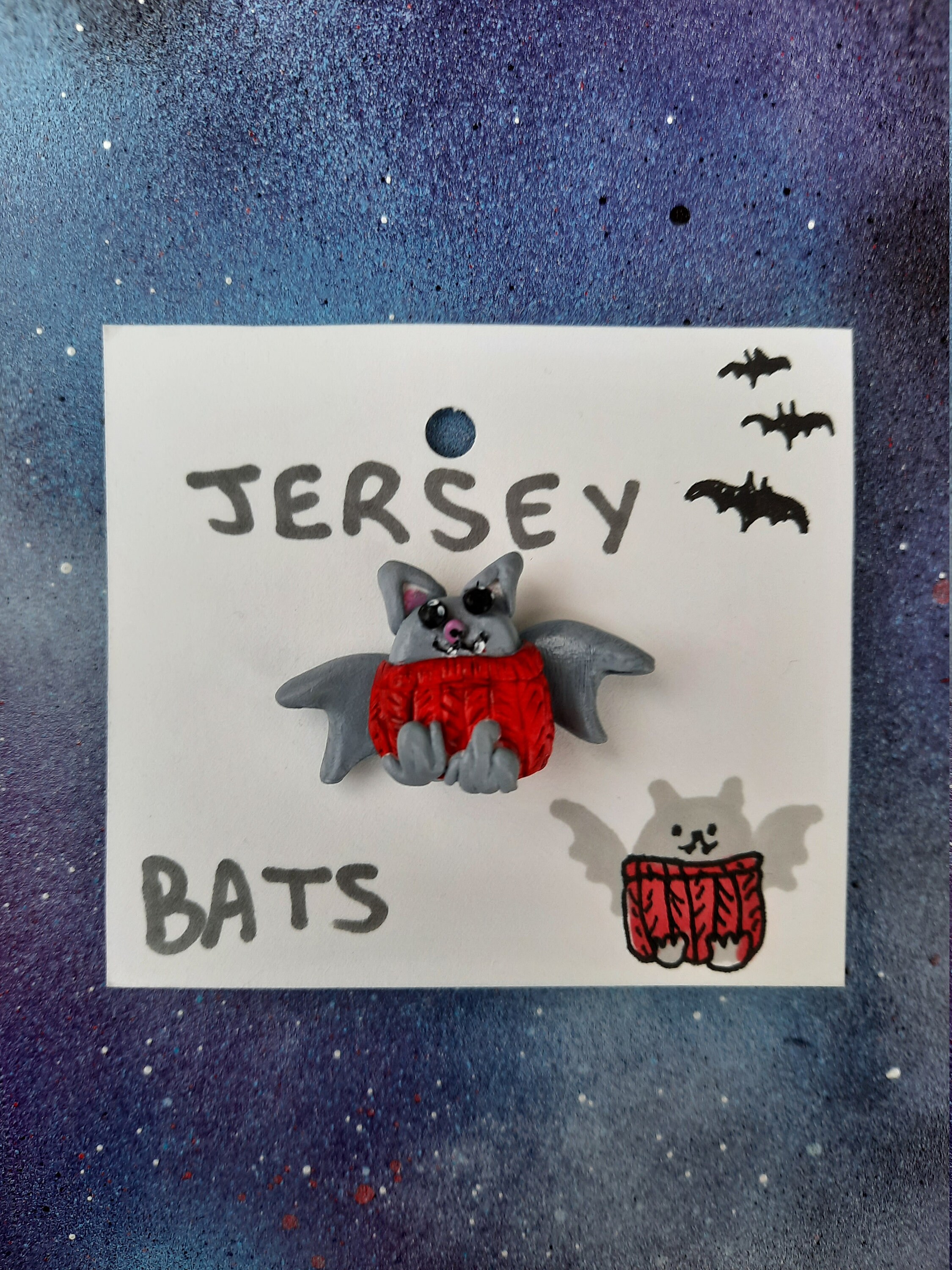 Jersey Bats Charity Pins in aid of the Jersey Bat Group Etsy