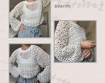 JUEMI【Marble Cache-coeur Knit Top】 Cache Coeur Top in Modal and Cashmere Perfect Line Cashmere