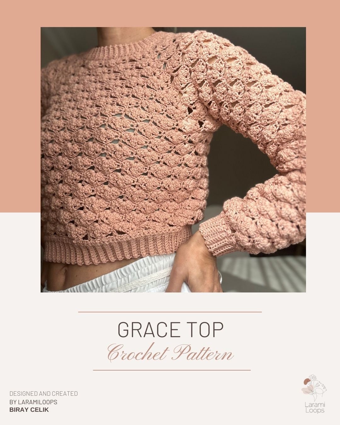 Crochet Circle Yoke Pullover Top-down in the Round Sweater PDF