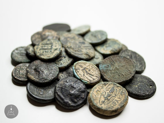 『本物保証』　古代ギリシャ　青銅貨 ブロンズコイン 紀元前200年頃 ガラスケース入り古代ギリシャの青銅貨幣 - 本物 - 高品質 - 2200 年