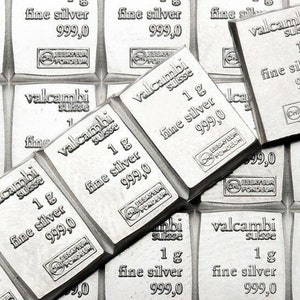 1 Gram .999 Fine Silver Bullion Bar - Single Silver Bar - Valcambi Suisse
