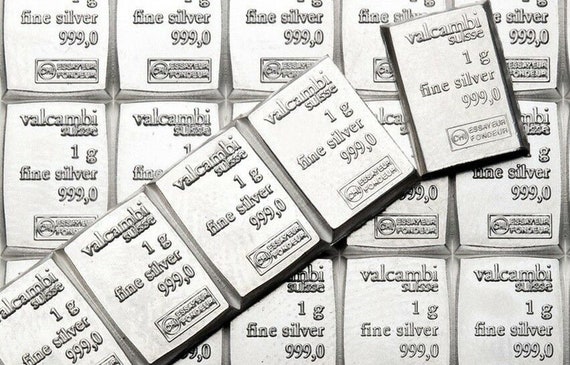 1 Gram .999 Fine Silver Bullion Bar - Single Silver Bar - Valcambi Suisse