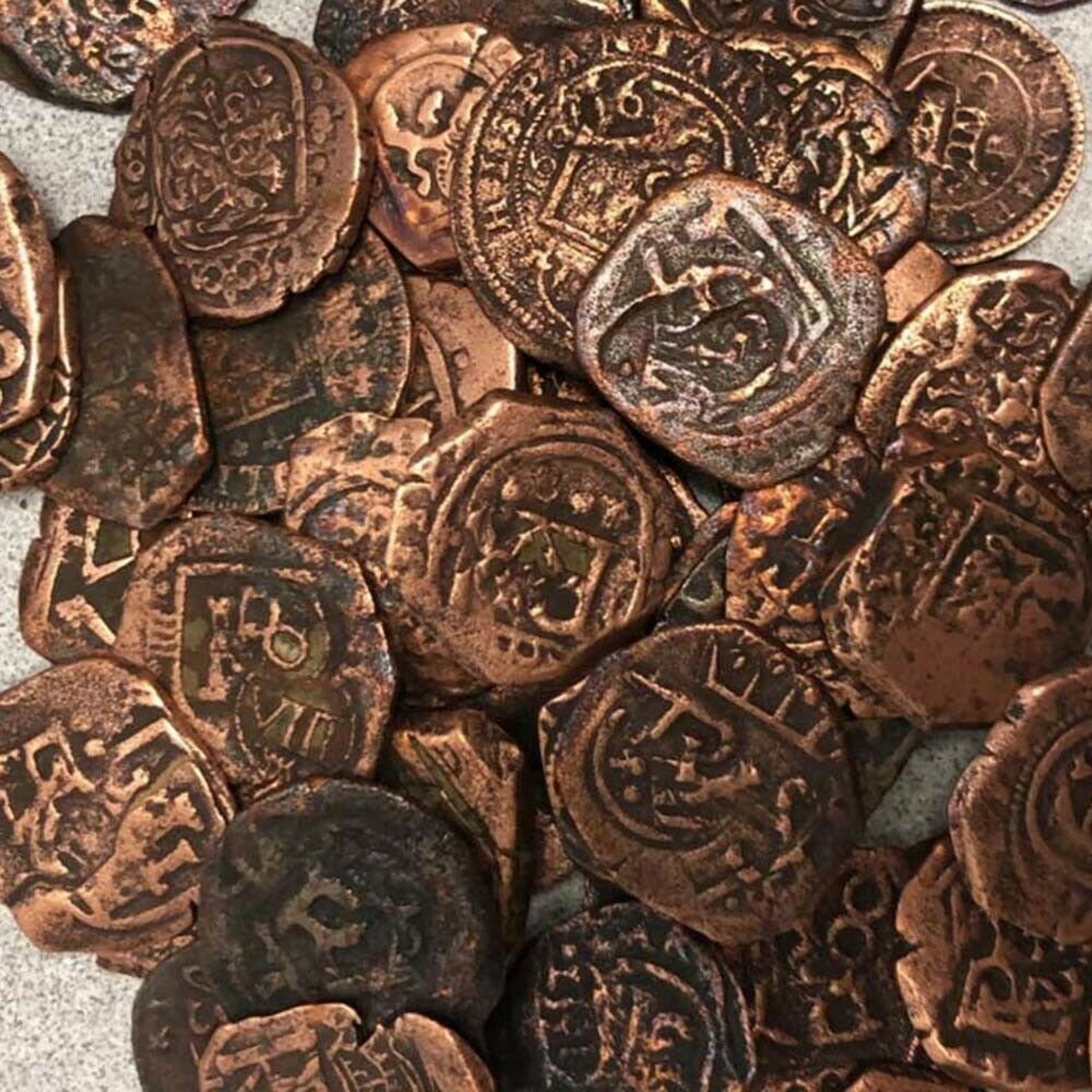 Spanish Pirate Era Bronze Coin Guaranteed Authentic Slabbed Coin