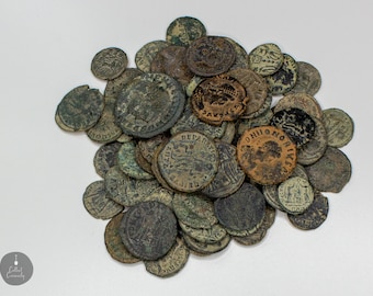 2 pièces de bronze de l’Empire romain | Authentique | Qualité | Plus de 1500 ans (100AD-400AD)