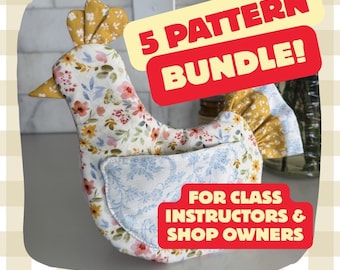 5er Lizenzpaket für die Libby Ruffle Tail Hähnchen Topflappen zur Verwendung in Läden