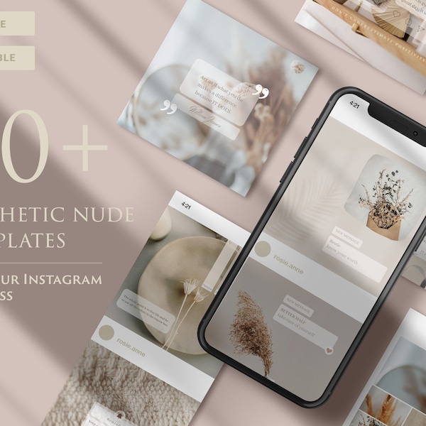 Nude Social Template - Etsy