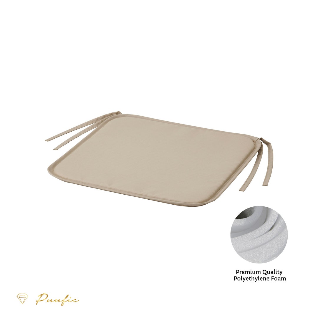 Beige Thin Chair Cushion With Ties Slim Chair Pads Chair Etsy