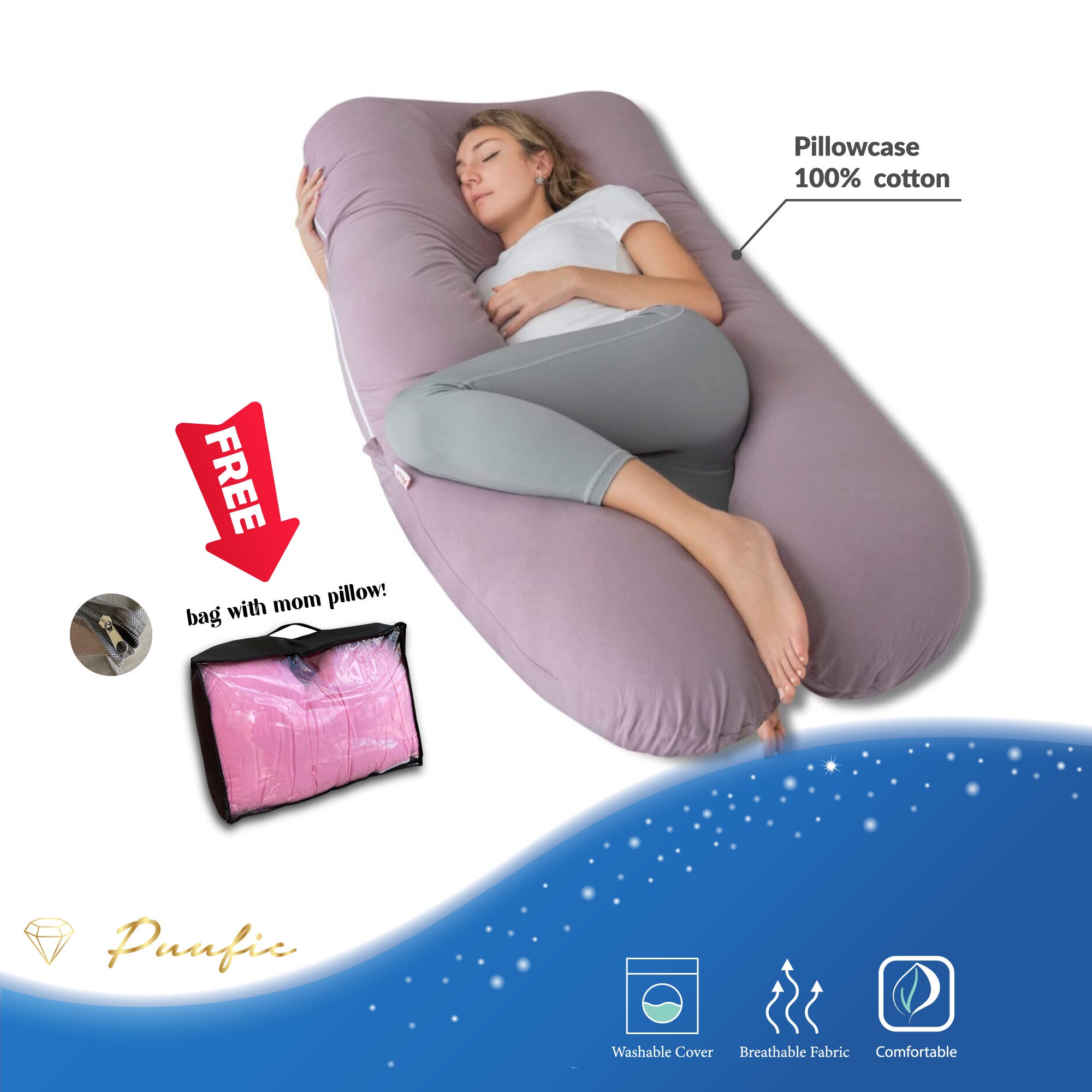 12ft Pregnancy Support U Pillow U Body Pillow with Zipped Luxurious Cotton White Pillow Case Pregnancy Pillow Large Nursing Pillow sleepdove® Maternity Pillow Maternity Support Pillow 