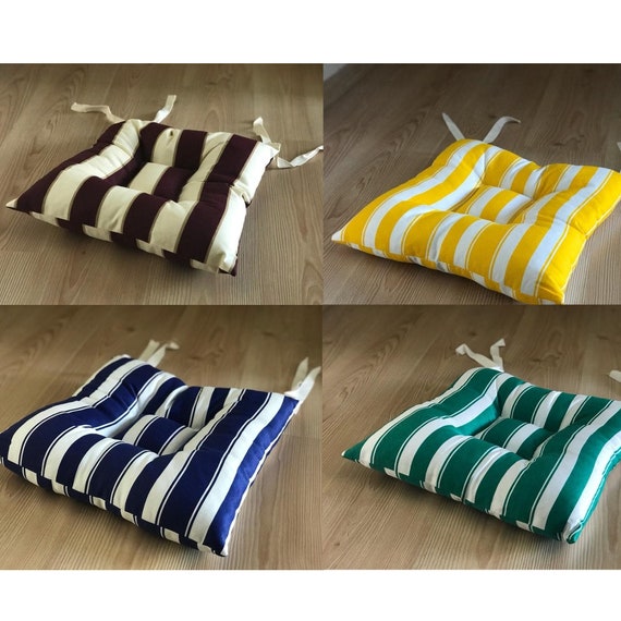 Striped Chair Cushion Seat Pads With Ties Square Kitchen Australia Striped Chair Cushion Seat Pads With, Outdoor Chair Cushion Pads Australia