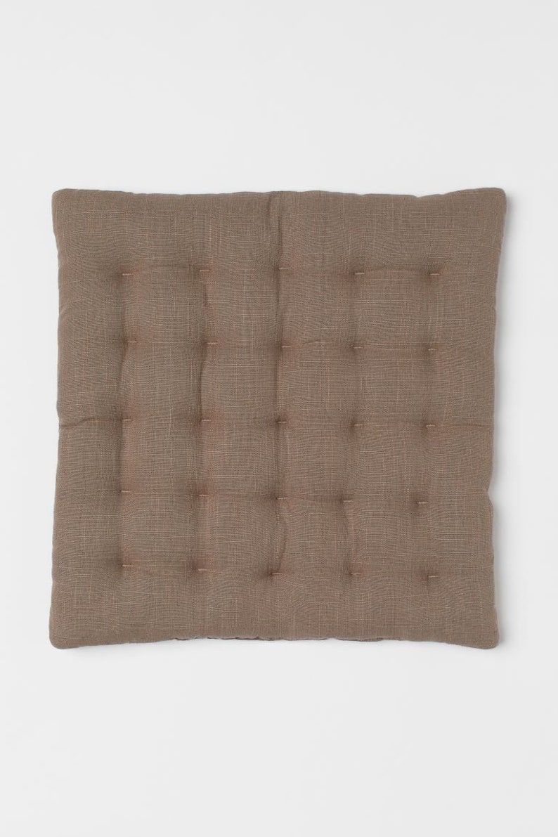 Tufted Linen Chair Cushion Pure Linen Seat Pads and Cover 4 Etsy