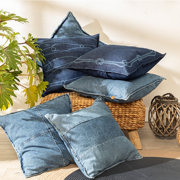 Blue Throw Pillows Etsy