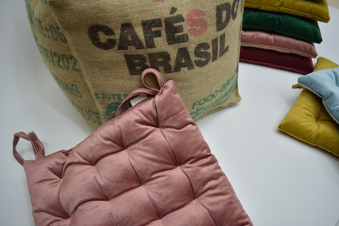 SET OF 2 Velvet Chair Cushion Cover Square Seat Cushion Etsy